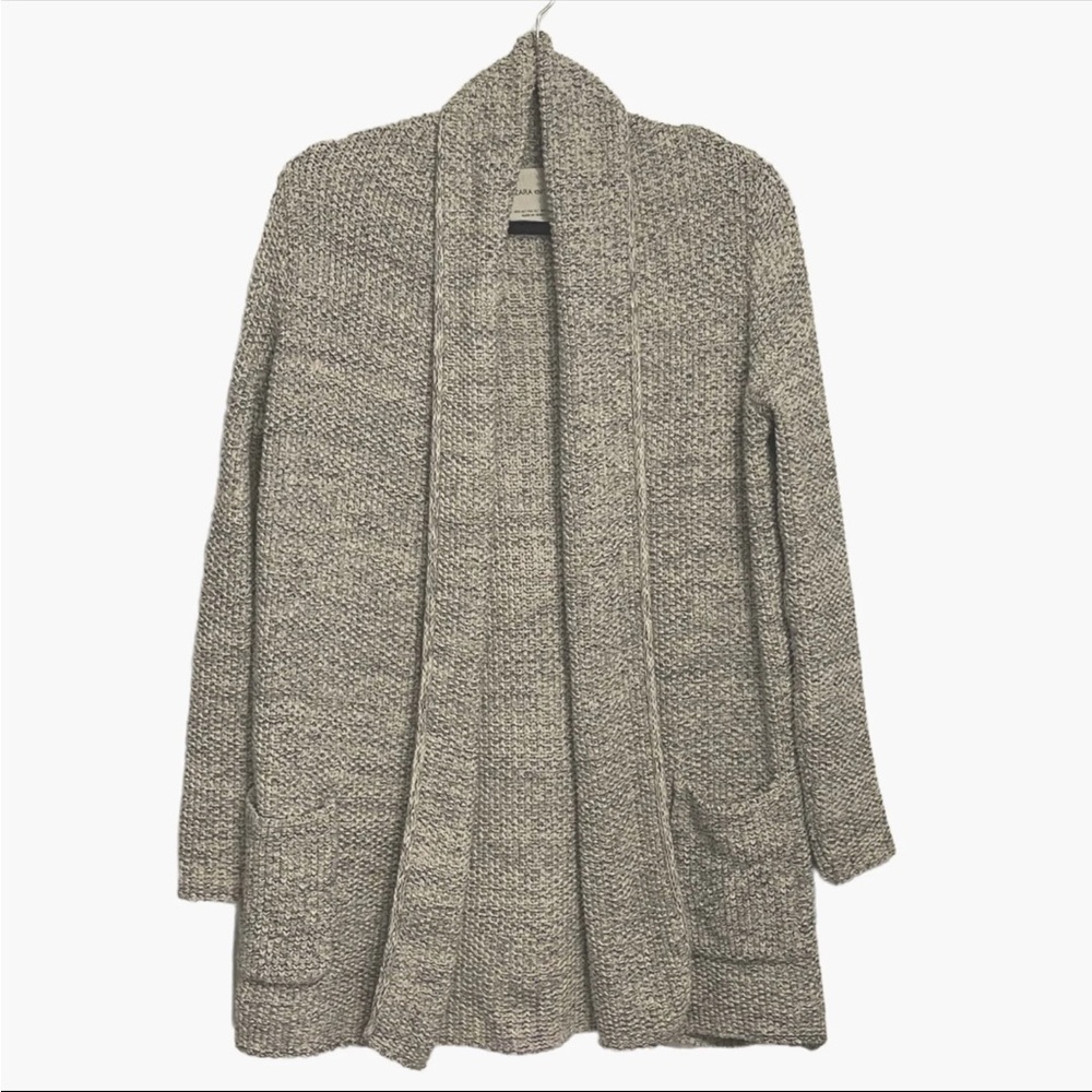 Zara Knit women's Size L Two pockets long sleeve open cardigan